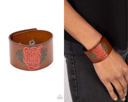 Easy Energy - Pink - "Good Vibes" Snap Wrap Bracelet - Paparazzi Accessories