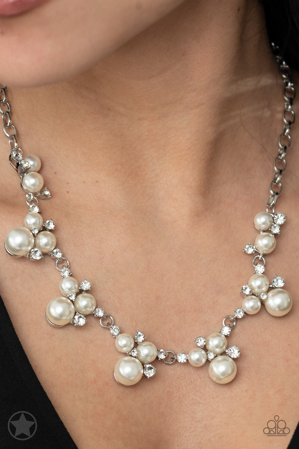 Toast To Perfection - White Pearl "Blockbuster" Necklace - Paparazzi Accessories