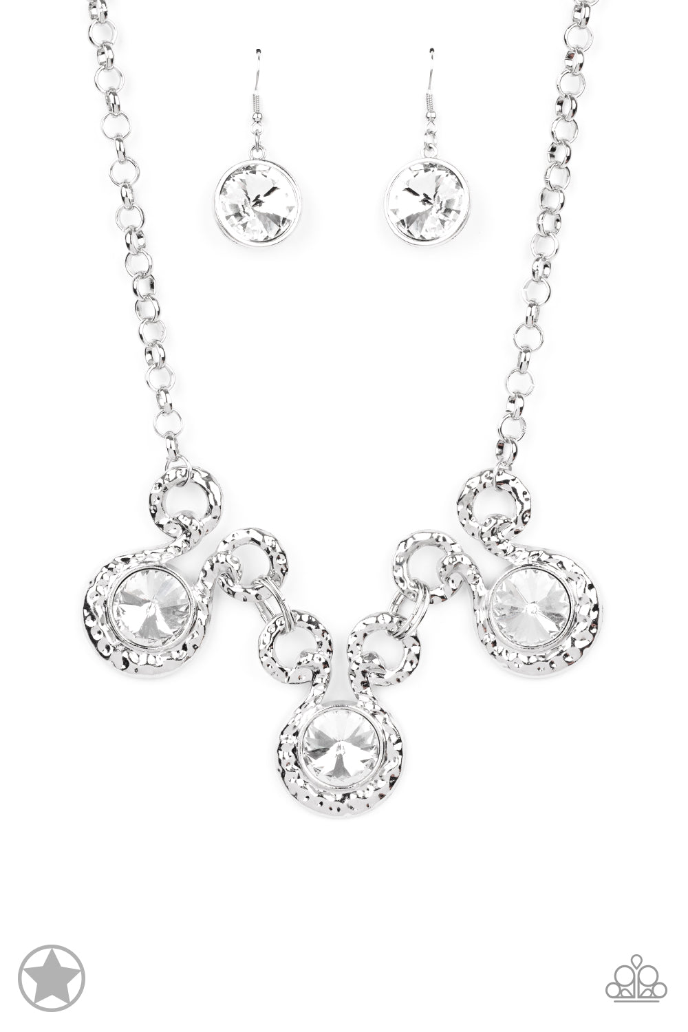 Hypnotized - Silver - White Rhinestone "Blockbuster" Necklace - Paparazzi Accessories