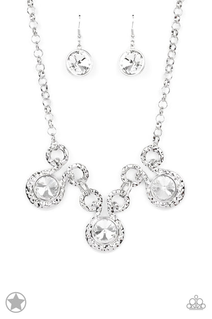 Hypnotized - Silver - White Rhinestone "Blockbuster" Necklace - Paparazzi Accessories