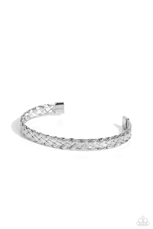 Cable Couture - Silver Cuff Bracelet - Paparazzi Accessories