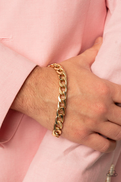 Knock, Knock, KNOCKOUT - Gold Bracelet - Paparazzi Accessories