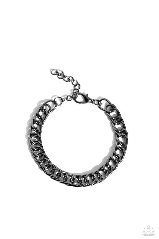 Game-Changing Couture - Black Gunmetal Urban Clasp Bracelet - Paparazzi Accessories