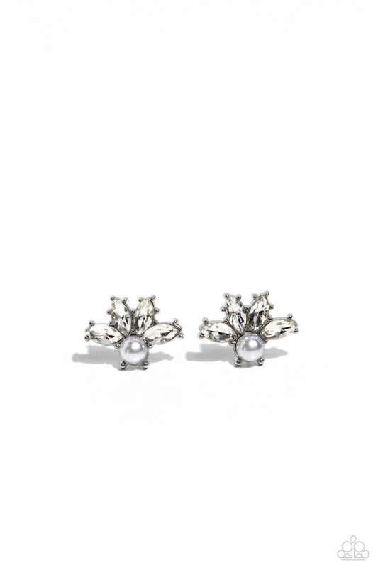 Stellar Showcase - White Pearl Post Earrings - Paparazzi Accessories