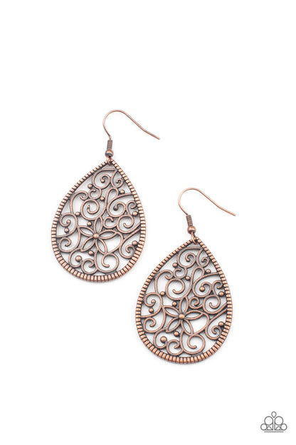 Tour de Garden - Copper Earrings - Paparazzi Accessories