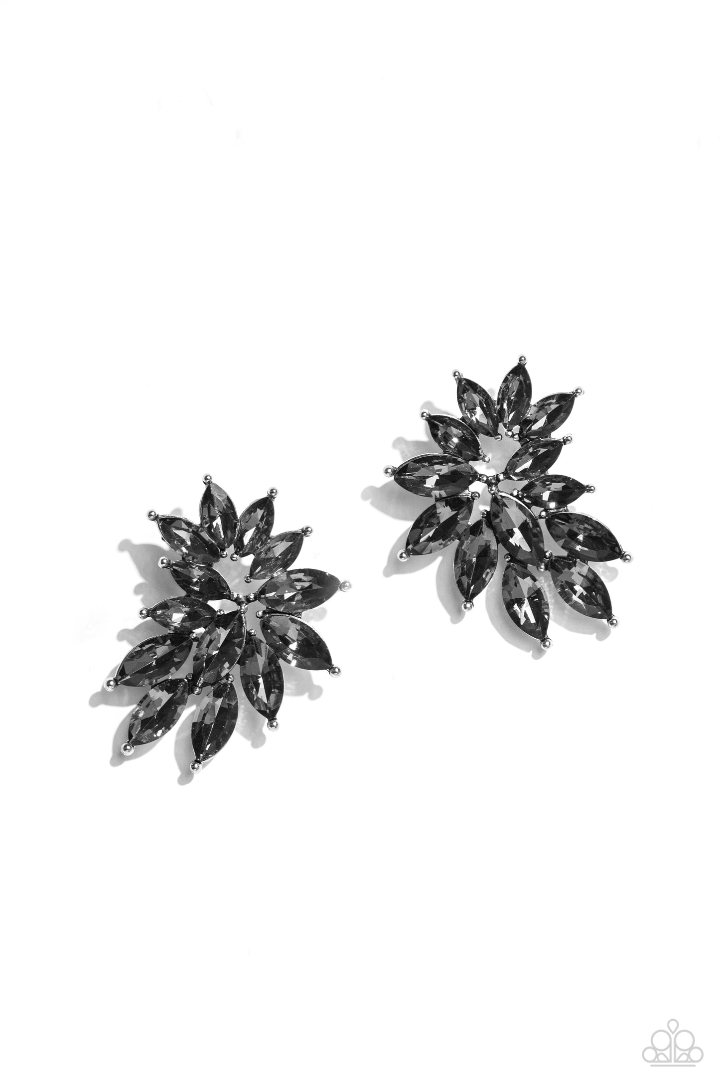 Fire Hazard - Silver Marquise Rhinestone Post Earrings - Paparazzi Accessories