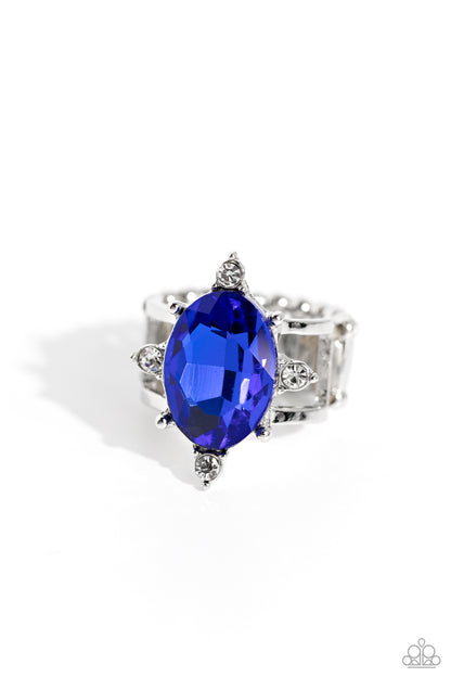 Sensational Sparkle - Blue Oval Gem Ring - Paparazzi Accessories