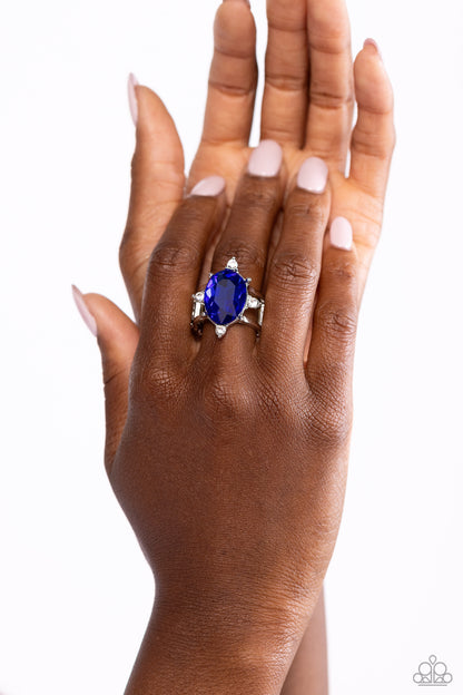 Sensational Sparkle - Blue Oval Gem Ring - Paparazzi Accessories