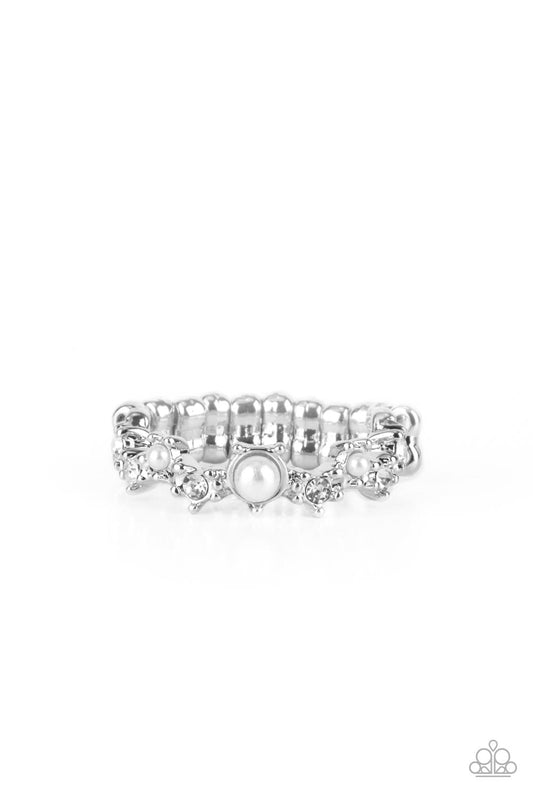 Blissfully Bella - White Pearl Ring - Paparazzi Accessories