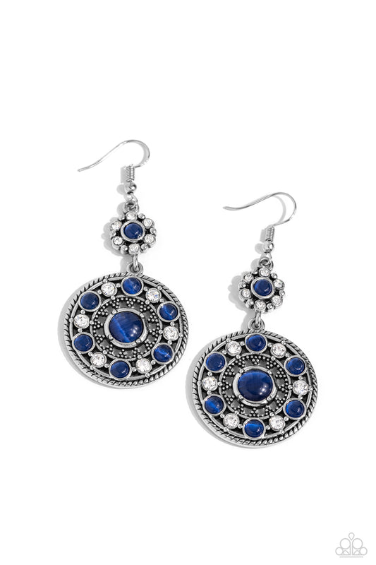 Party at My PALACE - Blue Cats Eye Stone Fishhook Earrings - Paparazzi Accessories