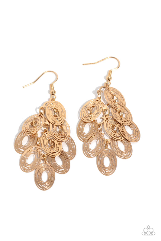 Thrift Shop Twinkle - Gold Fishhook Earrings - Paparazzi Accessories