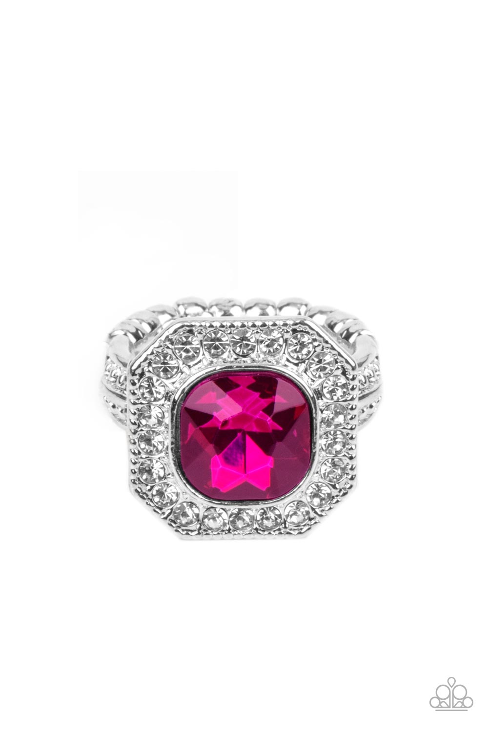 Title Match - Pink Rhinestone Ring - Paparazzi Accessories