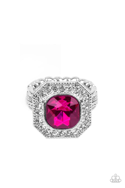 Title Match - Pink Rhinestone Ring - Paparazzi Accessories