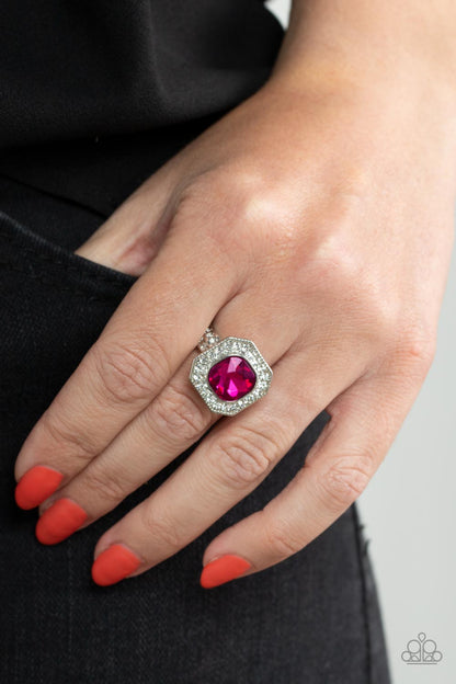 Title Match - Pink Rhinestone Ring - Paparazzi Accessories