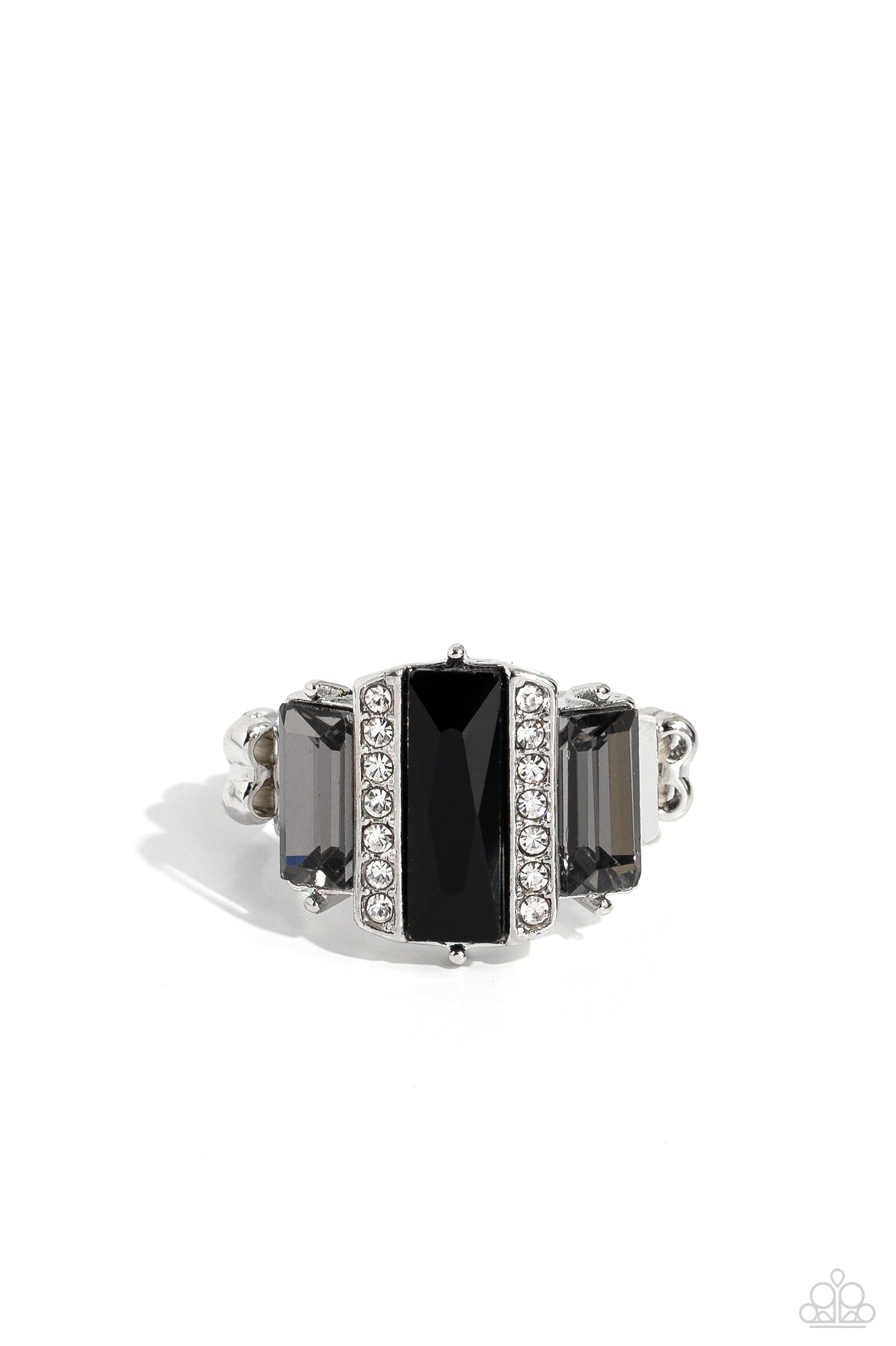 A GLITZY Verdict - Black Onyx Rhinestone Ring - Paparazzi Accessories
