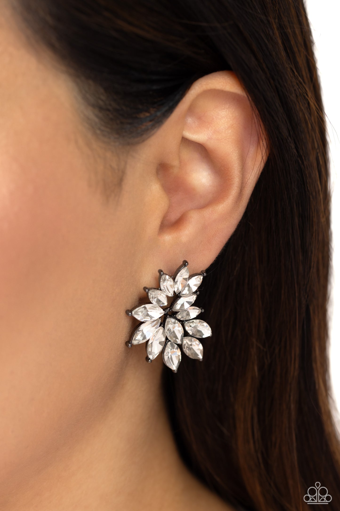 Fire Hazard - Black Post Earrings - Paparazzi Accessories