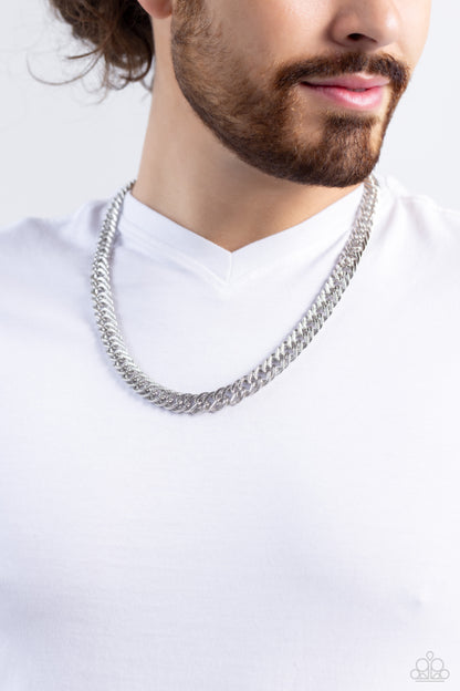 In The END ZONE - Silver Urban Chain Necklace - Paparazzi Accessories