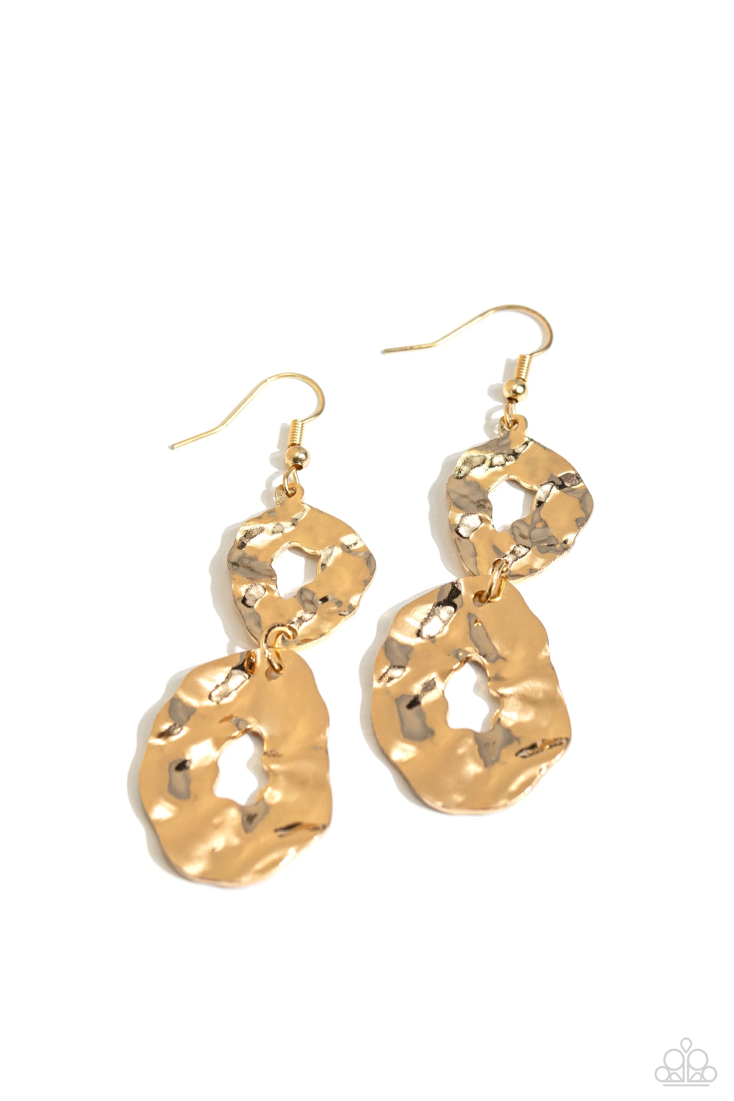 Gallery Gravitas - Gold - Hammered Fishhook Earrings - Paparazzi Accessories