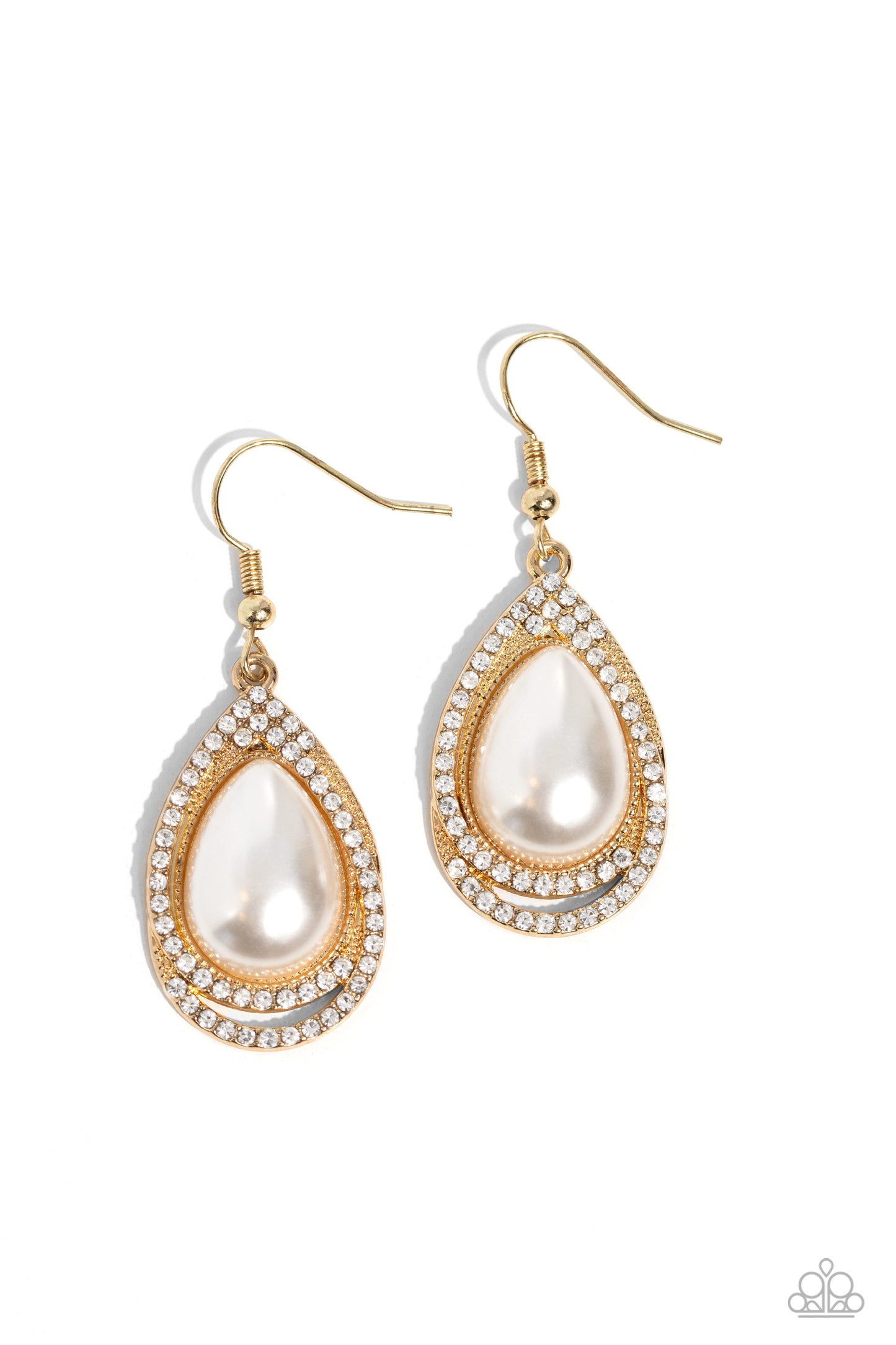 Effortless Elegance - Gold Pearl Fishhook Earrings - Paparazzi Accessories