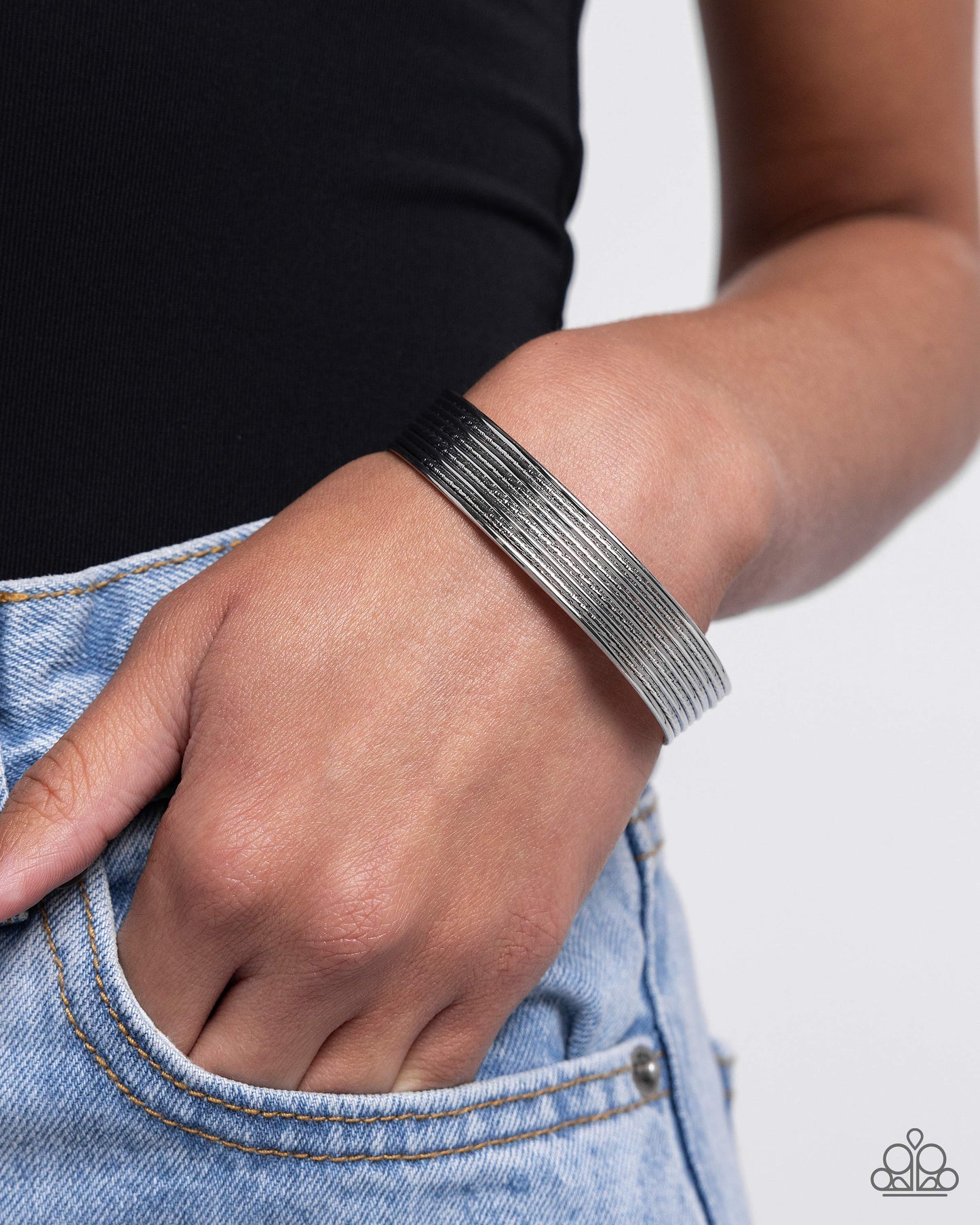 Limitlessly Layered - Silver Cuff Bracelet - Paparazzi Accessories
