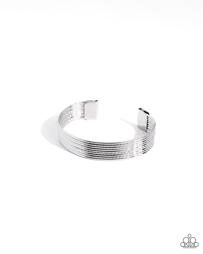 Limitlessly Layered - Silver Cuff Bracelet - Paparazzi Accessories