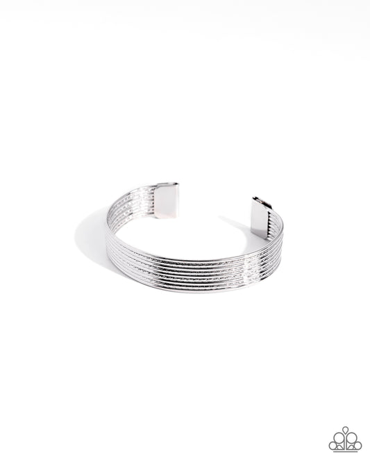 Limitlessly Layered - Silver Cuff Bracelet - Paparazzi Accessories