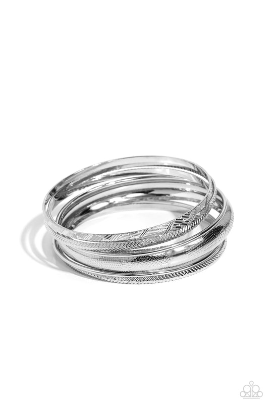 Stackable Stunner - Silver Bangle Bracelets - Paparazzi Accessories