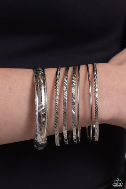 Stackable Stunner - Silver Bangle Bracelets - Paparazzi Accessories