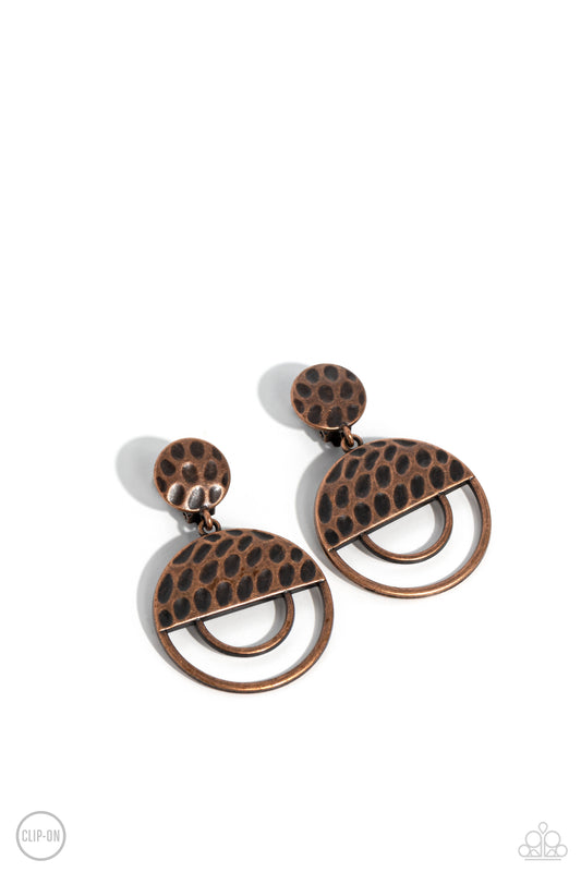 Southern Souvenir - Copper Clip on Earrings - Paparazzi Accessories