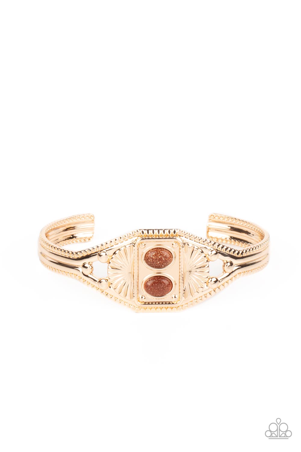 Aztec Allure - Gold Cuff Bracelet - Paparazzi Accessories