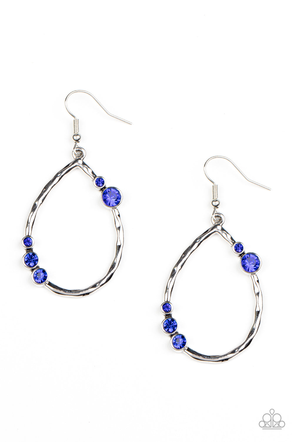 Shop Till You DROPLET - Blue Rhinestone Fishhook Earrings - Paparazzi Accessories