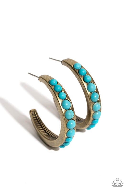 Rural Relaxation - Brass Hoop Earrings - Paparazzi Accessories