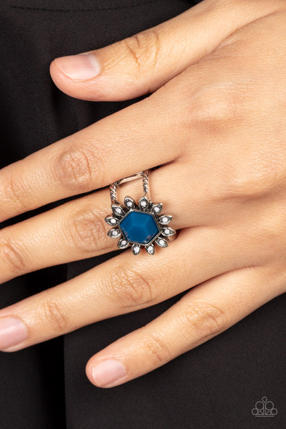 Wonderfully Wallflower - Blue Bead Ring - Paparazzi Accessories