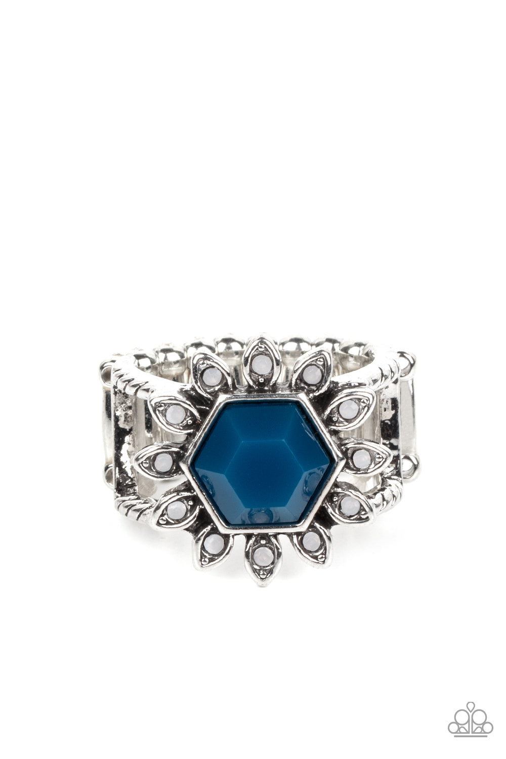 Wonderfully Wallflower - Blue Bead Ring - Paparazzi Accessories