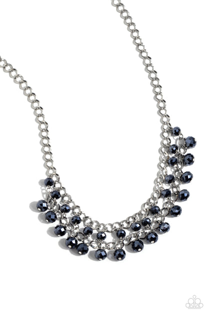 Urban Palace - Blue Faceted Crystal Bead Necklace - Paparazzi Accessories