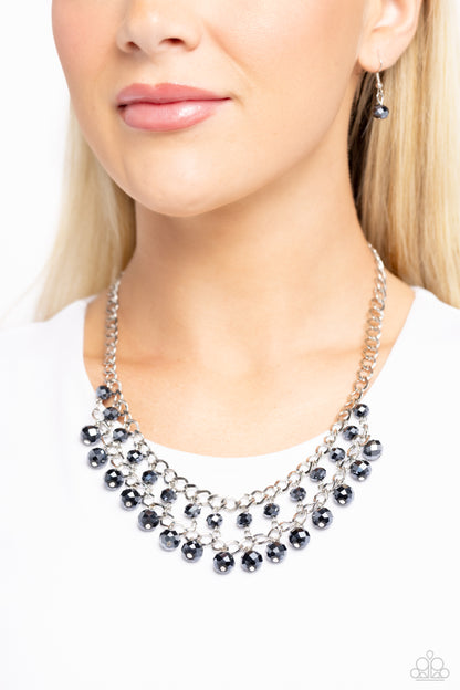 Urban Palace - Blue Faceted Crystal Bead Necklace - Paparazzi Accessories