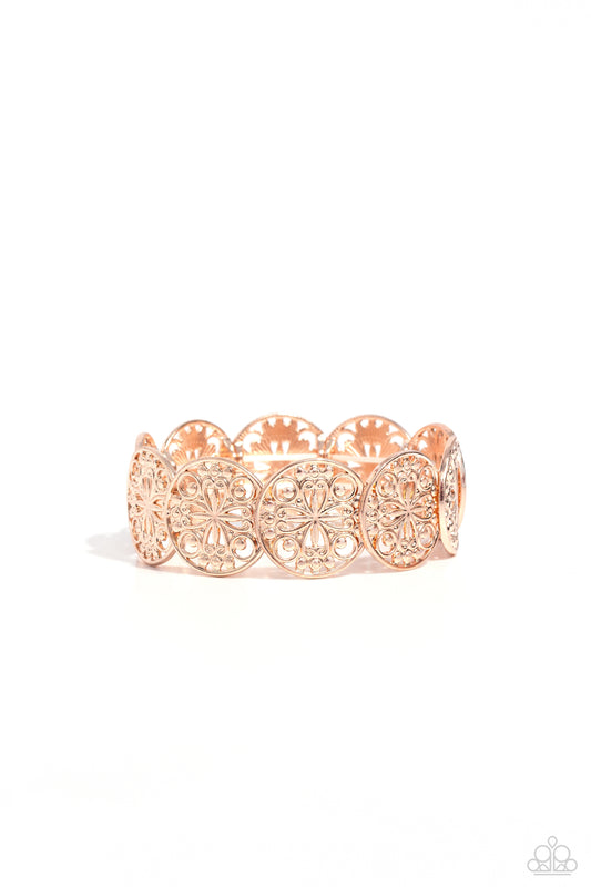 Portico Picnic - Rose Gold Stretchy Bracelet - Paparazzi Accessories