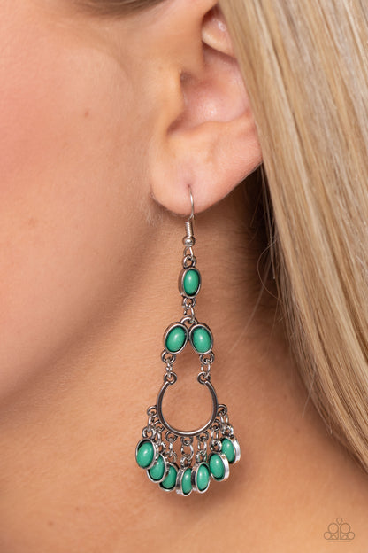 Girly Girl Getup - Green Fishhook Earrings - Paparazzi Accessories