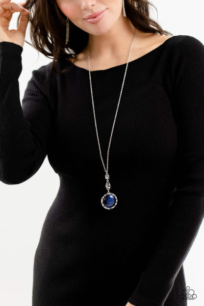 Magic Carpet Cruise - Blue Cat's Eye Stone Pendant Necklace - Paparazzi Accessories