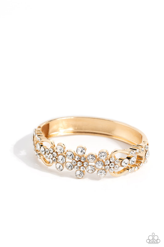 Cheers to the Future Mrs. - Gold Hinge Bracelet - Paparazzi Accessories