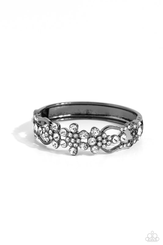Cheers to the Future Mrs. - Black Hinge Bracelet - Paparazzi Accessories