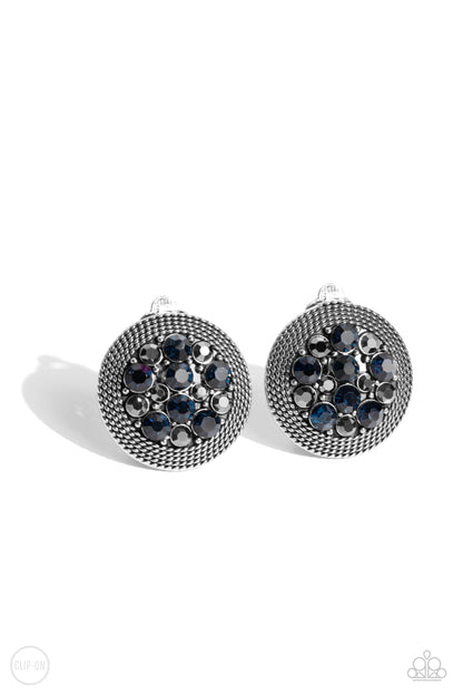 Stellar Status - Blue Clip-on Earrings - Paparazzi Accessories