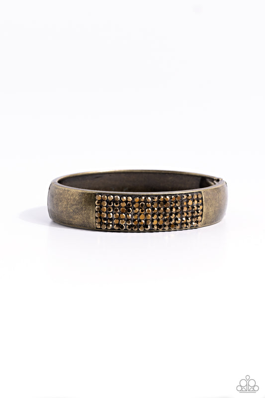 Record-Breaking Bling - Brass Hinge Bracelet - Paparazzi Accessories