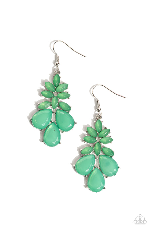 Fashionista Fiesta - Green Fishhook Earrings - Paparazzi Accessories