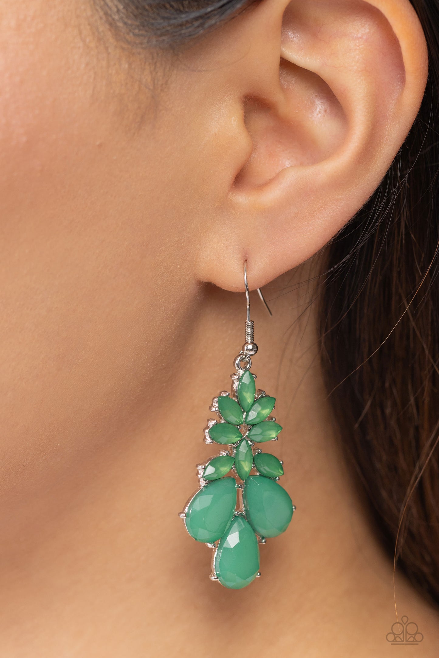 Fashionista Fiesta - Green Fishhook Earrings - Paparazzi Accessories