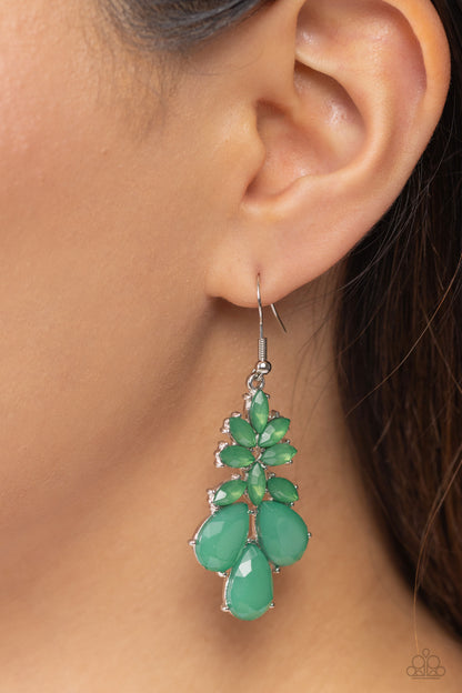 Fashionista Fiesta - Green Fishhook Earrings - Paparazzi Accessories
