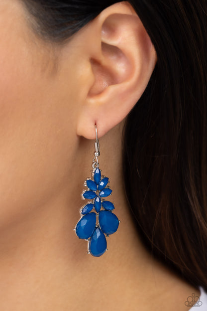 Fashionista Fiesta - Blue Opalescent Bead Earrings - Paparazzi Accessories