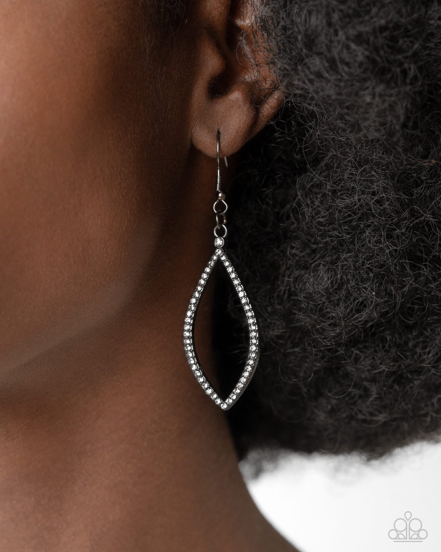 Twinkly Treat - Black Fishhook Earrings - Paparazzi Accessories