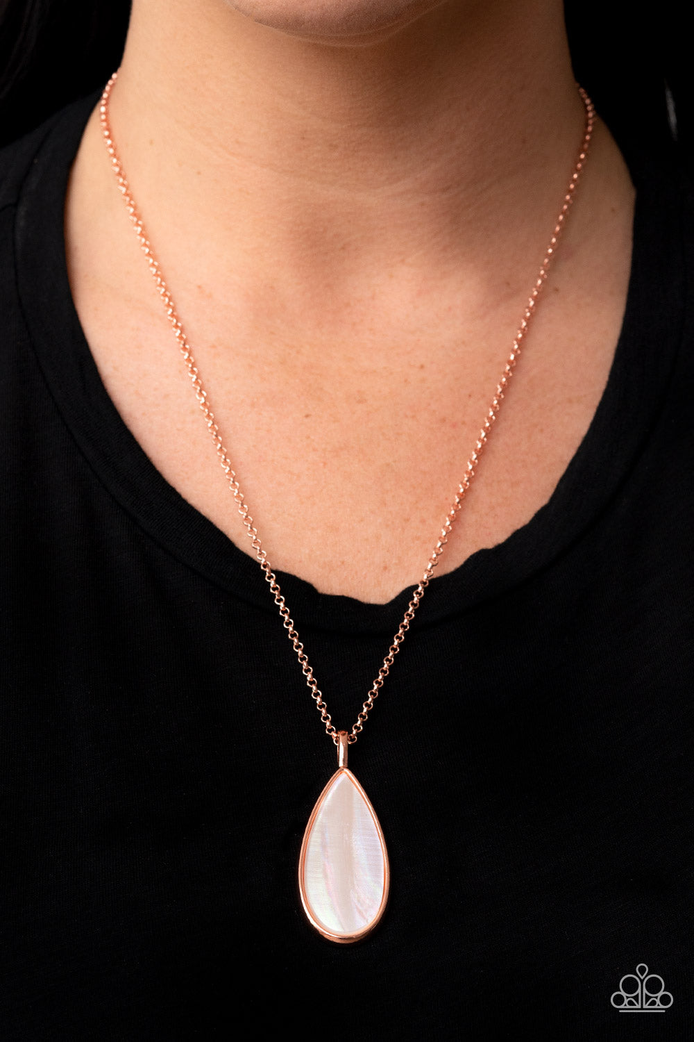 Yacht Ready - Copper - Shell-like Pendant Necklace - Paparazzi Accessories