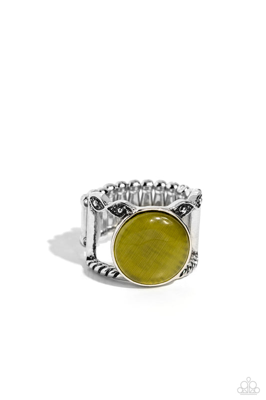 Clairvoyantly Cats Eye - Green Ring - Paparazzi Accessories